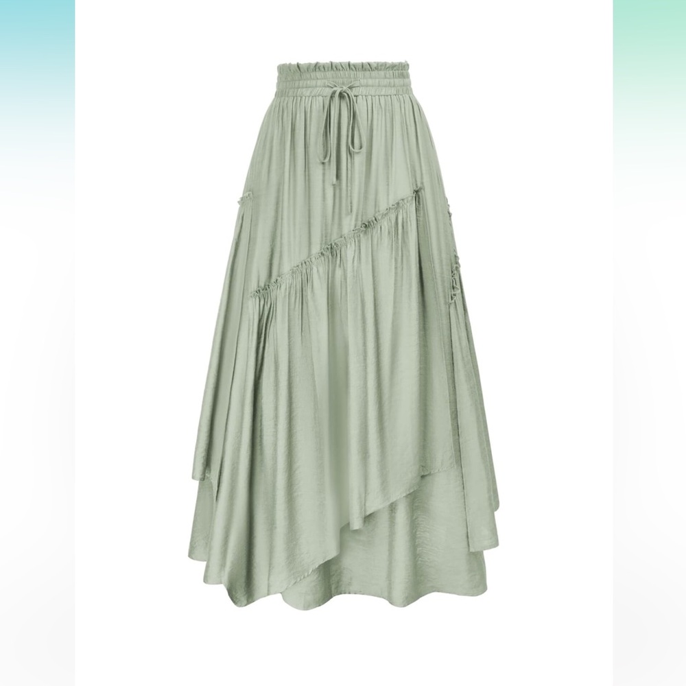 Elegant Sage Maxi Skirt